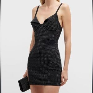 AREA Crystal-Embellished Mini Dress (US6)